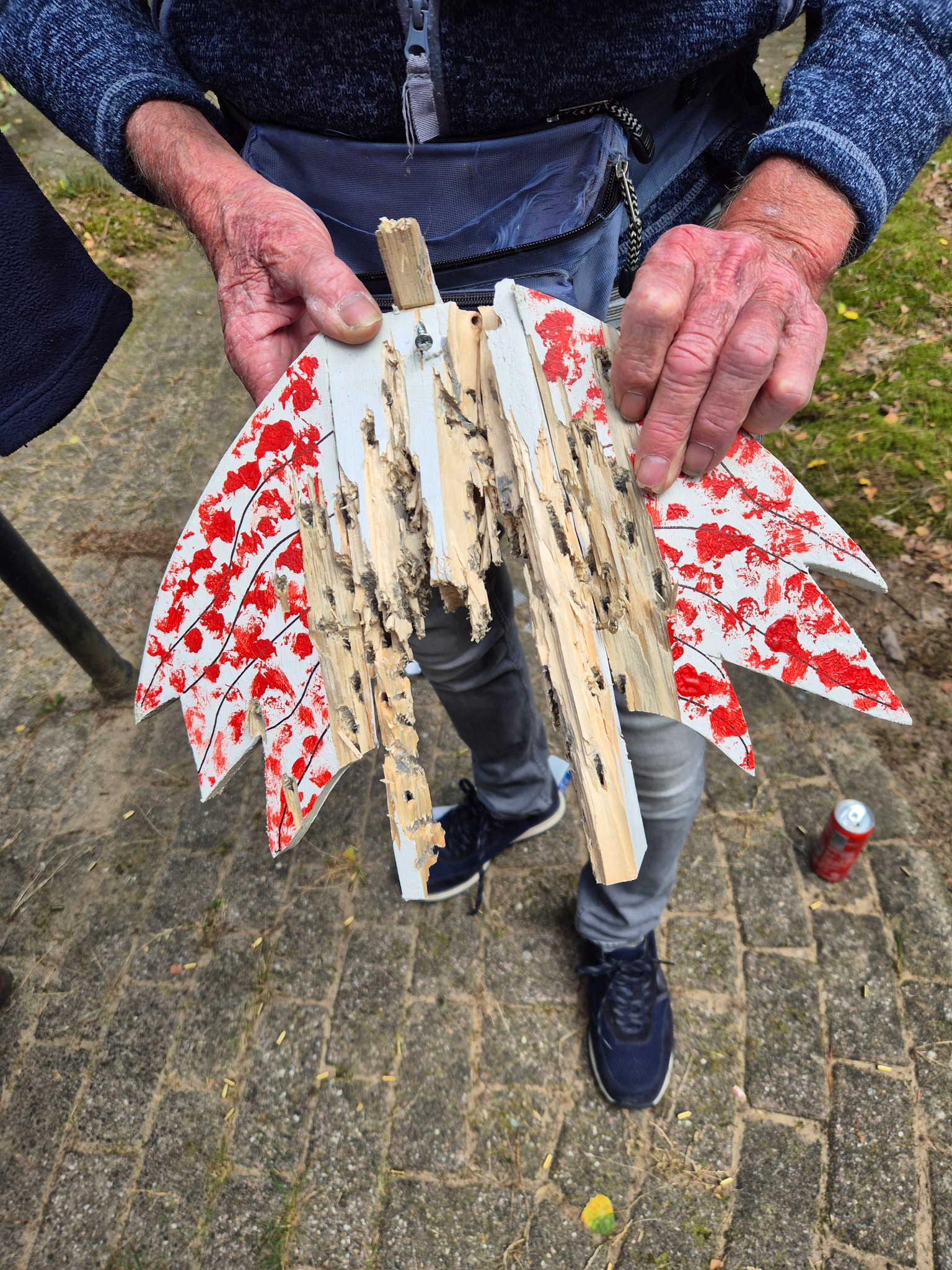 De houten vogel na het koningschieten